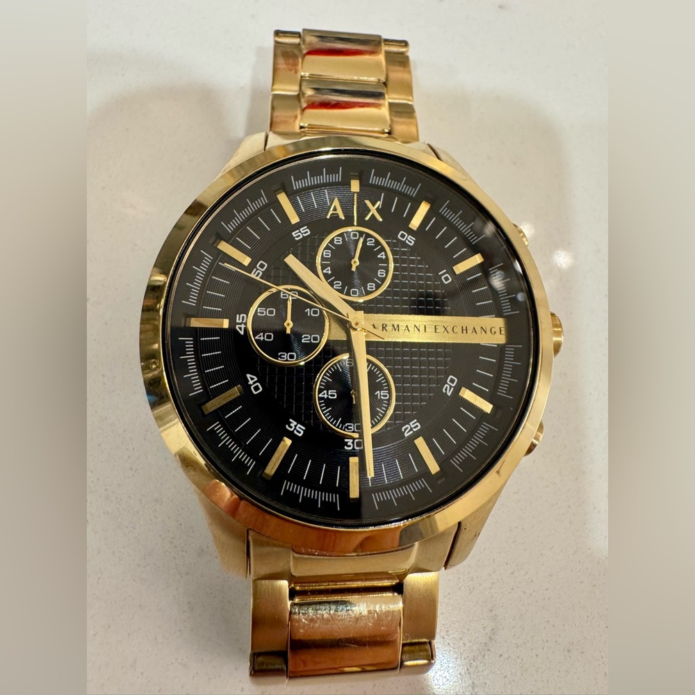 Armani Exchange Gold Chronograph Watch